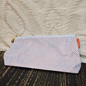 Joico White and Red Perforated Cosmetic Bag